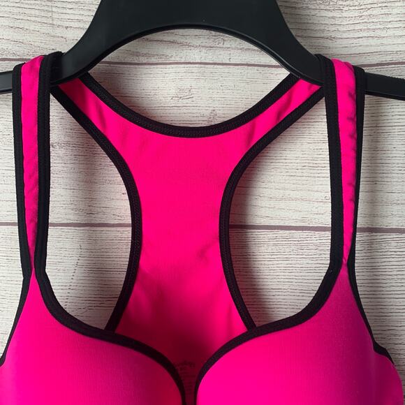 Retro Urbanology Pink and Black Sports Bra Underwire Racerback Size 36/38 B/C - Picture 2 of 15